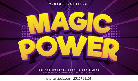 Magic Power editable text effect Template with Cartoon style