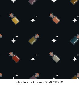Magic print with bottles and stars