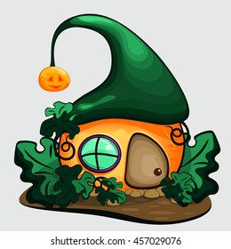magic pumpkin house with a roof and Windows, vector illustration, Vector design for app user interface