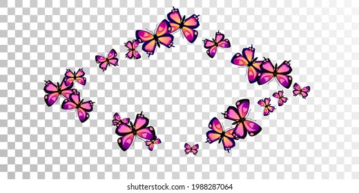 Magic purple butterflies abstract vector background. Summer colorful moths. Simple butterflies abstract children wallpaper. Delicate wings insects graphic design. Fragile creatures.