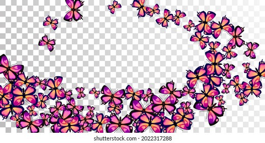 Magic purple butterflies cartoon vector background. Summer funny moths. Fancy butterflies cartoon baby illustration. Gentle wings insects graphic design. Fragile creatures.