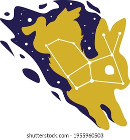 magic rabbit constellation in space
