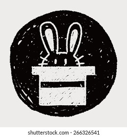 magic rabbit doodle drawing