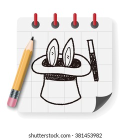 magic rabbit doodle drawing