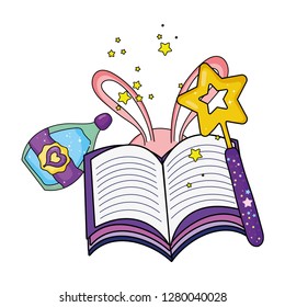 magic rabbit ears with book and wand