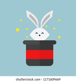 Magic. Rabbit in a hat. Vector illustration. EPS 10.