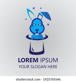 magic rabbit logo design template. simple style logo. rabbit illustration vector