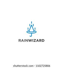 magic rain logo design vector illustration template