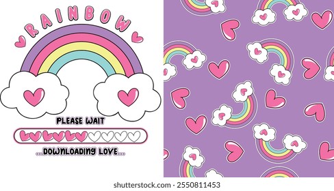 magic rainbow love heart cute 