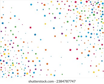 Magic Rainbow Squares Confetti. Vector illustration