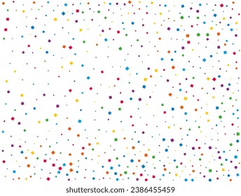 Magic Rainbow Squares Confetti. Vector illustration