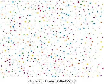 Magic Rainbow Squares Confetti. Vector illustration