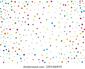 Magic Rainbow Squares Confetti. Vector illustration