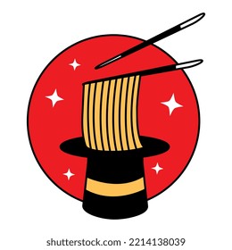 magic ramen and hat logo