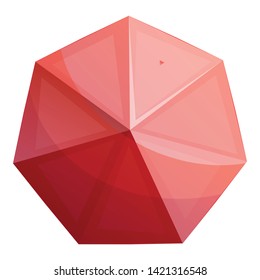 Magic red crystal icon. Cartoon of magic red crystal vector icon for web design isolated on white background