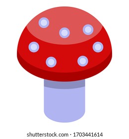 Magic red mushroom icon. Isometric of magic red mushroom vector icon for web design isolated on white background