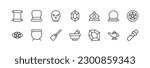 magic related premium icon set. Vector elements with editable stroke. Isolated on a white background