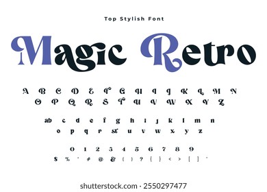 Magic Retro Stylish alphabet display vector font and Beautiful luxury Font