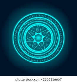 The magic ring has a spell directed. Vigorous and Powerful Black Background As Vector Illustration