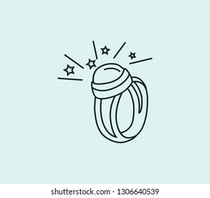 Magic ring icon line isolated on clean background. Magic ring icon concept drawing icon line in modern style. Vector illustration for your web mobile logo app UI design.