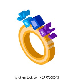 Magic Ring Icon Vector. Isometric Magic Ring sign. color isolated symbol illustration