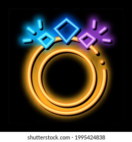 Magic Ring neon light sign vector. Glowing bright icon Magic Ring sign. transparent symbol illustration
