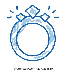 Magic Ring sketch icon vector. Hand drawn blue doodle line art Magic Ring sign. isolated symbol illustration