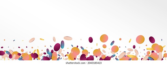 Magic Round Festival Panoramic Grey Background. Colored Top Dust Banner. Carnival Background. Unicorn Abstract Postcard.