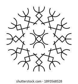 Magic Runic symbols. Sacred geometry, mandala. Medieval sign. Symbols of the esoteric mandala. Occult ancient symbols. Vector illustration