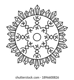 Magic Runic symbols. Sacred geometry, mandala. Medieval sign. Symbols of the esoteric mandala. Occult ancient symbols. Vector