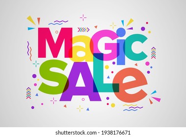 Magic sale colorful banner background. Template design