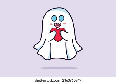 Magic scary spirits with different emotions and face expressions. Cute funny happy ghosts concept. Colored flat vector illustration isolated. 