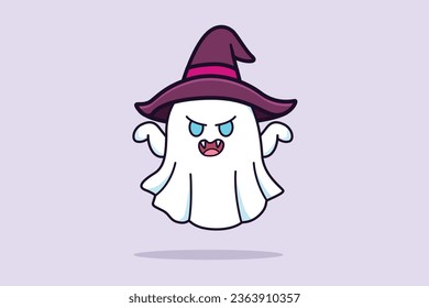Magic scary spirits with different emotions and face expressions. Cute funny happy ghosts concept. Colored flat vector illustration isolated. 