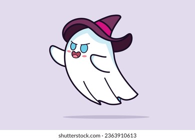 Magic scary spirits with different emotions and face expressions. Cute funny happy ghosts concept. Colored flat vector illustration isolated. 