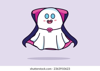 Espíritus mágicos aterradores con diferentes emociones y expresiones faciales. Un divertido concepto de fantasmas felices. Ilustración vectorial plana de color aislada. 