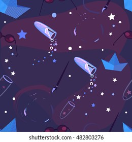 Magic school. Seamless pattern. Vector illustration.