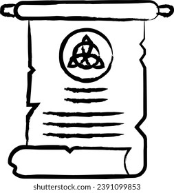 Magic Scroll hand drawn vector illustrations
