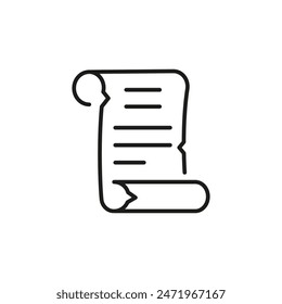 Magic scroll icon. Simple magic scroll icon for social media, app, and web design. Vector illustration.