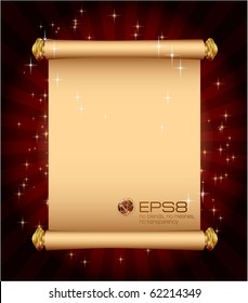 Magic scroll. Vector template.