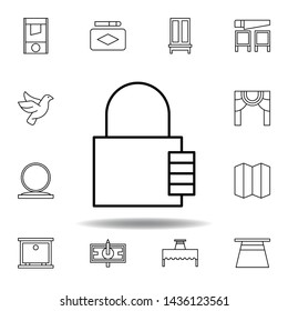 magic security padlock outline icon. elements of magic illustration line icon. signs, symbols can be used for web, logo, mobile app, UI, UX