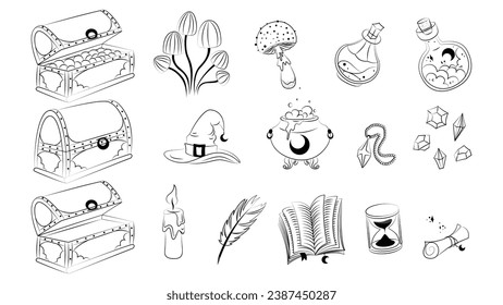 conjunto mágico, objetos mágicos, fondo mágico, milagro, vela, encantamiento, fantasía, tarjetas tarot, ocult, alquimia, mago, tarot