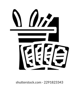 magic set trick toy baby glyph icon vector. magic set trick toy baby sign. isolated symbol illustration