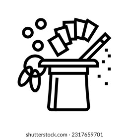 magic set trick toy baby line icon vector. magic set trick toy baby sign. isolated contour symbol black illustration