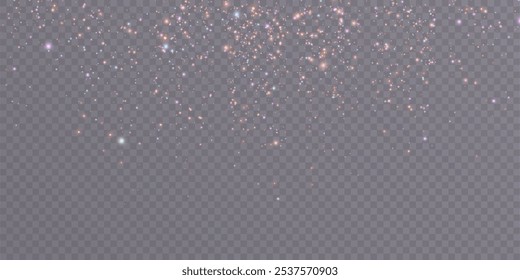 Magic shining golden dust. Small particles of powder dust bokeh effect. Light dust for web design. Vector	