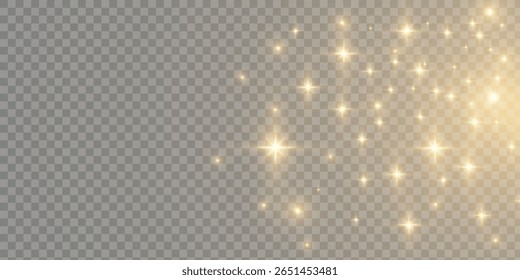 Polvo dorado brillante mágico. Pequeñas partículas de polvo efecto bokeh. Polvo ligero para el Diseño web. Vector
