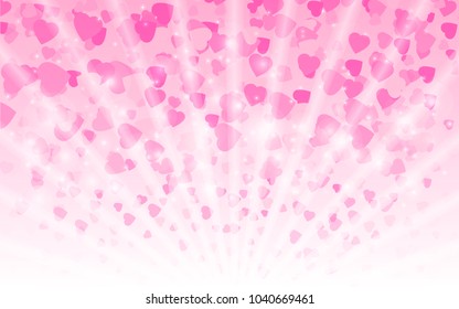 Magic shining hearts background for Valentine's Day.