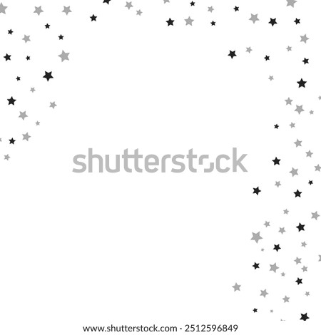 Magic shining sparkles scatter vector. silver star, falling stars on a white background. decorative element