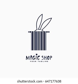 Magic shop logo template design. Vector illustration.