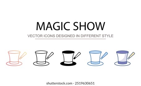 Magic show icon design with white background stock illustration