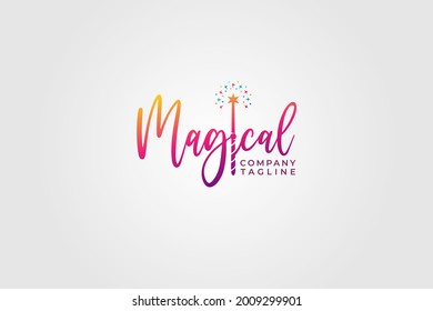 Magic Show Logotype, Magical Performance Lettering Composition For Your Logo, Emblem, Invitation Vector Logo Design Illustration